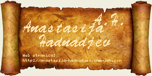 Anastasija Hadnađev vizit kartica